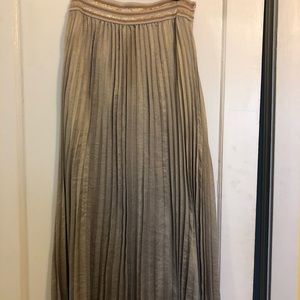 Gold Pleated Anthropologie Skirt